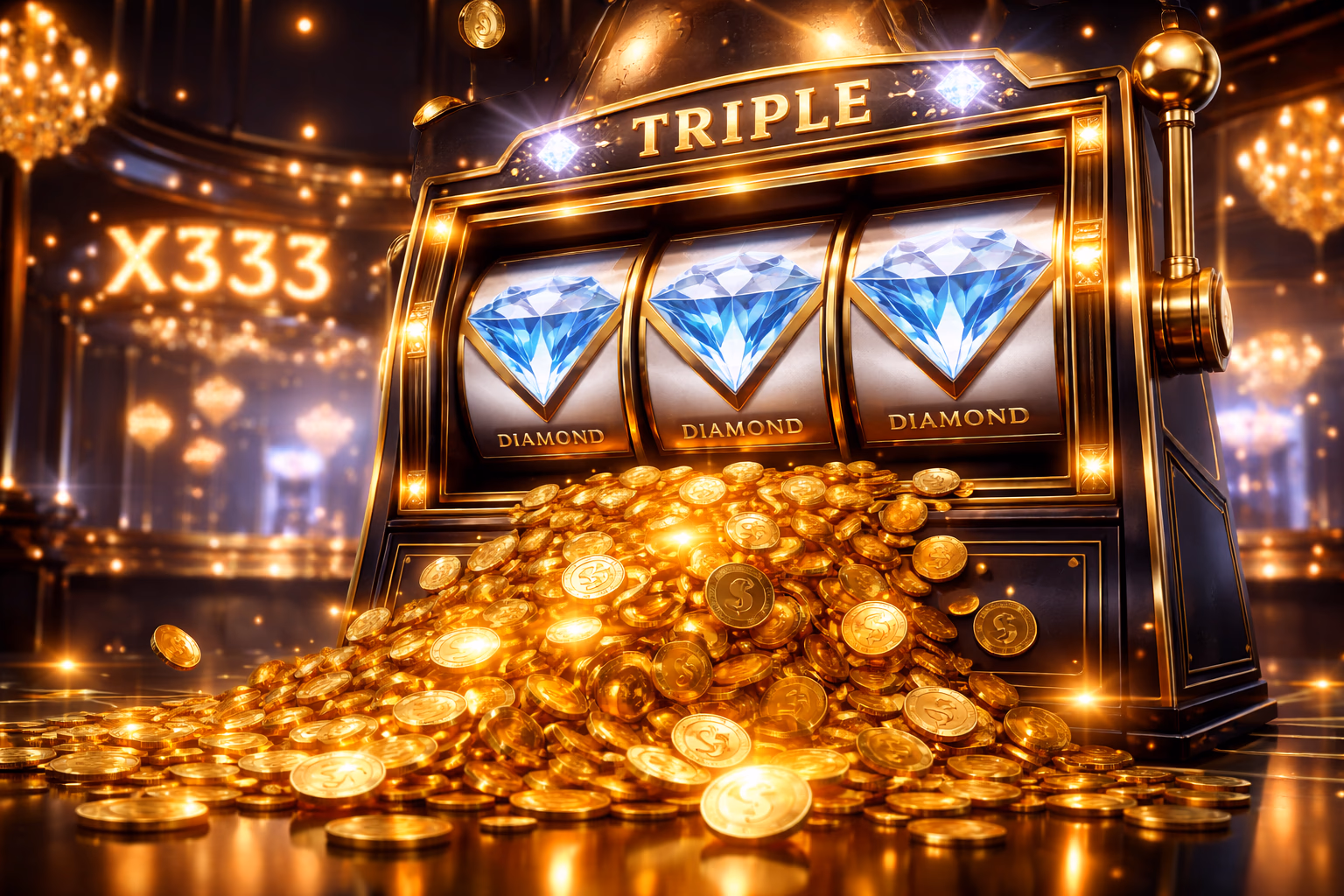 Elegant Bangladeshi woman in traditional attire enjoying a premium slot machine experience with golden jackpot visuals at X333